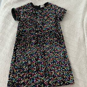 Adorable colorful sequin dress zip back lined with black satin on the inside